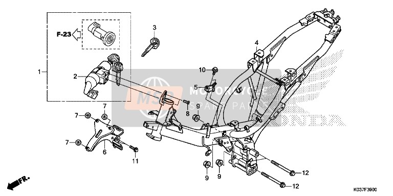 Honda AFS110CSF 2015 Rahmenkörper für ein 2015 Honda AFS110CSF